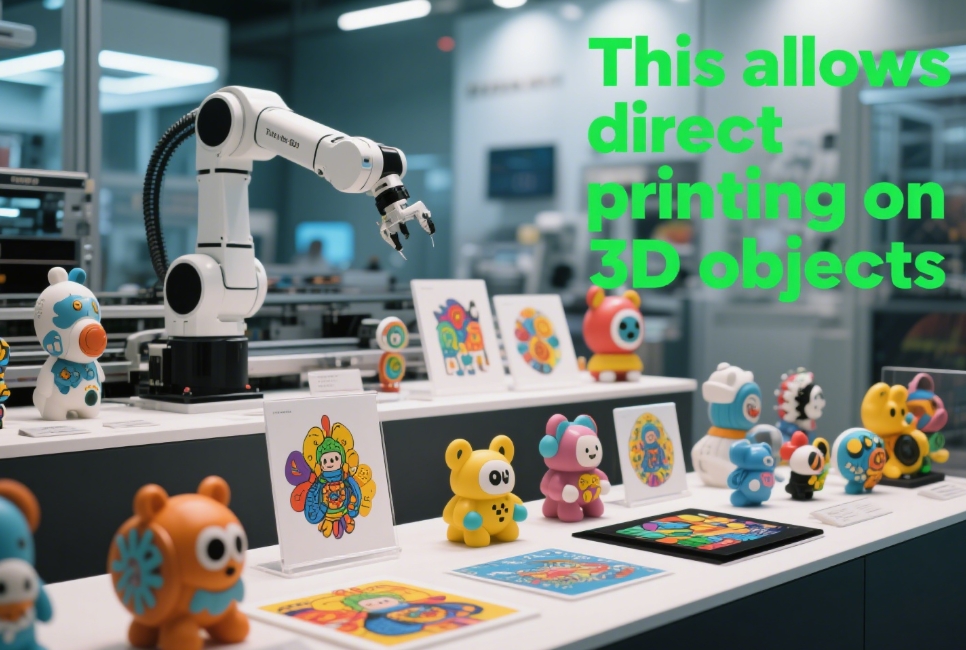 Robotic inkjet printing on complex shape
