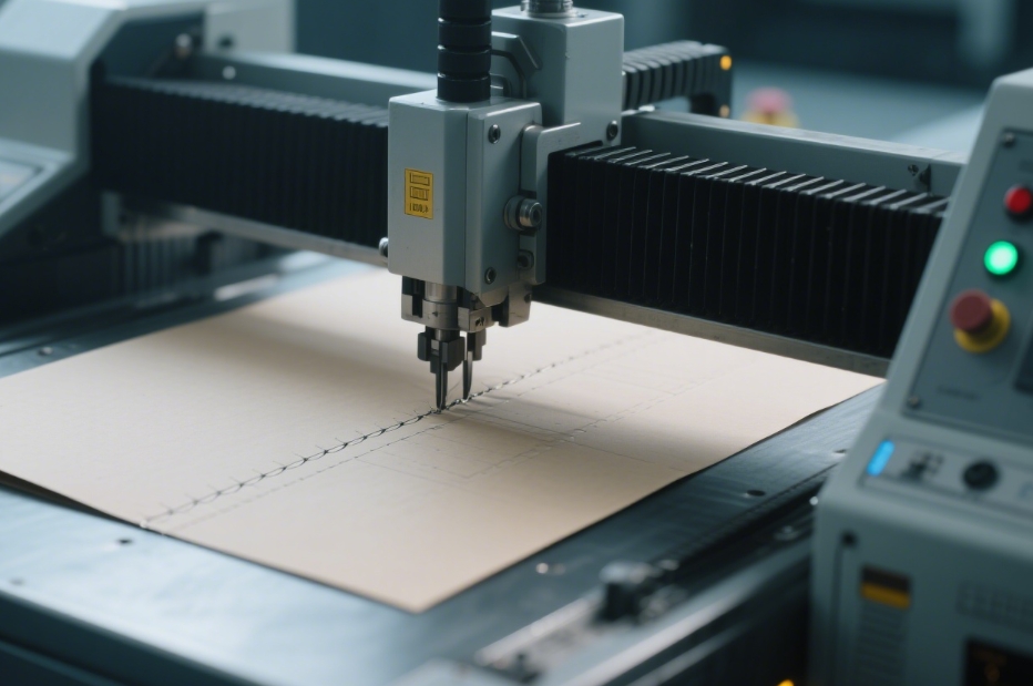An operator changing the interchangeable creasing ribs on a folding machine