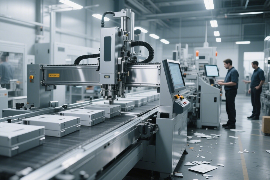 A Kylin Machine automated rigid box maker in action