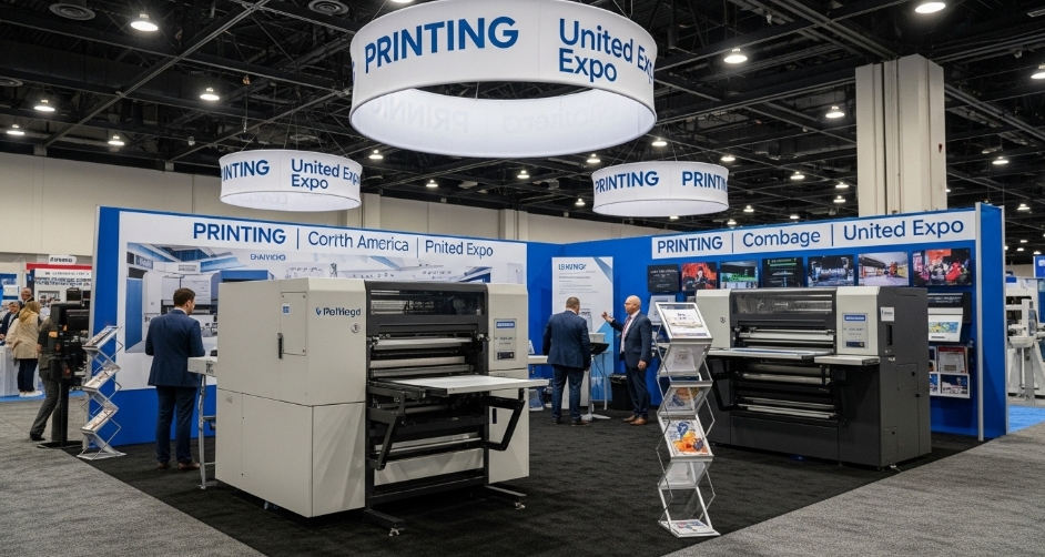 PRINTING United Expo logo on a convention center background