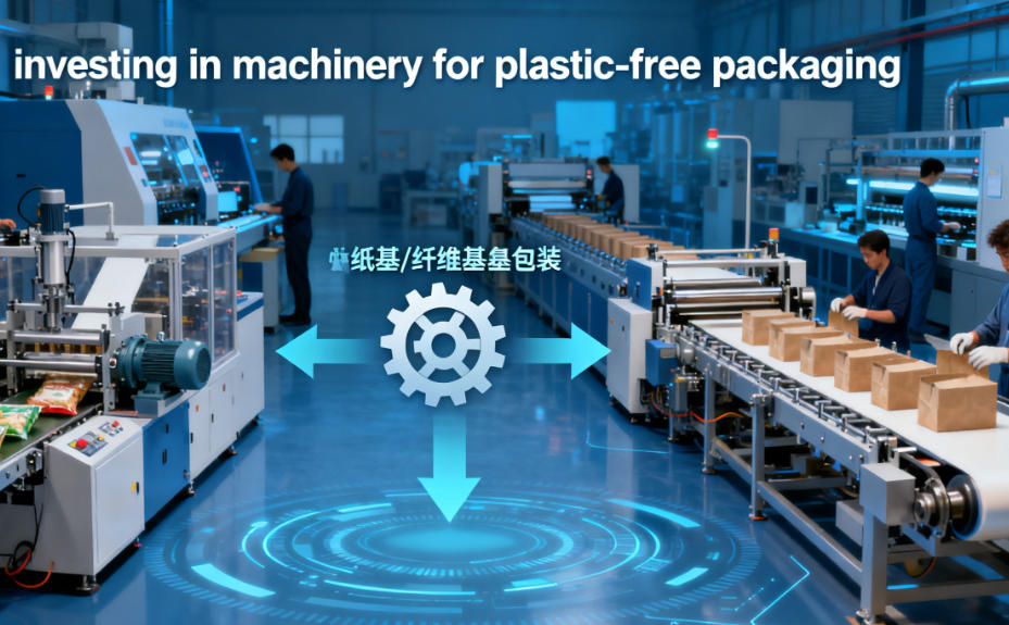 alt with keywords='a machine making paper-based packaging'