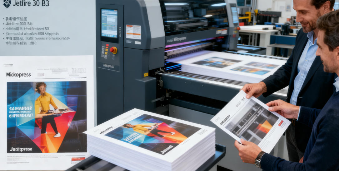 A factory floor showing both large litho presses and smaller digital presses working together