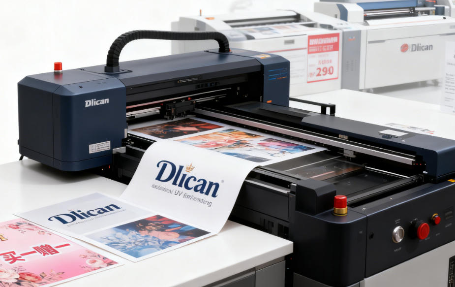 alt with keywords='A modern Dlican UV printer in a workshop'