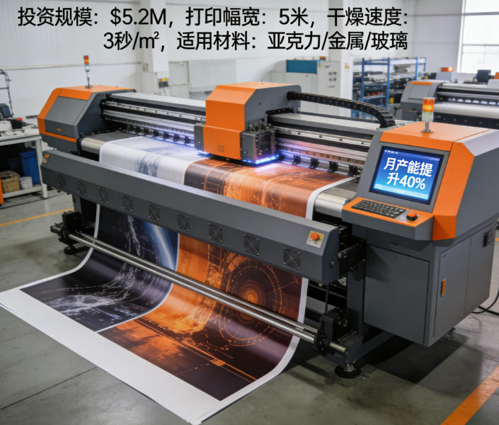 A collage of modern printing machines in a factory setting