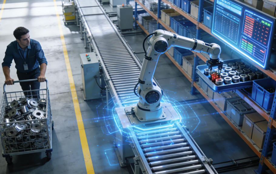 An image of a business owner planning their automation strategy