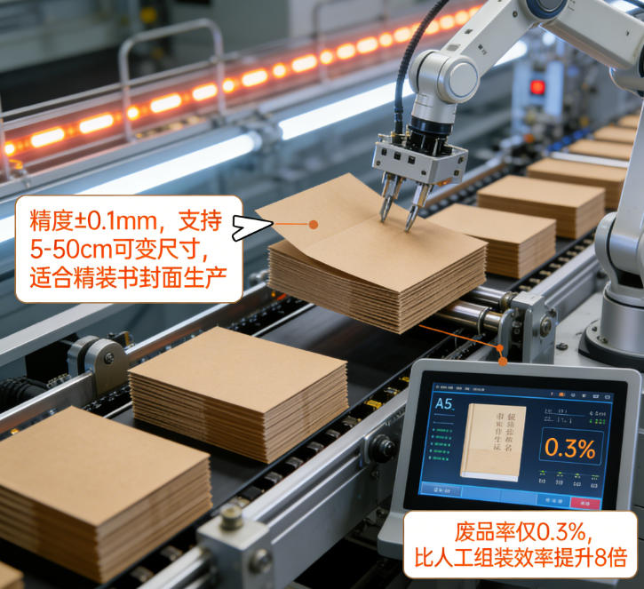 A robotic arm precisely placing a component in a factory