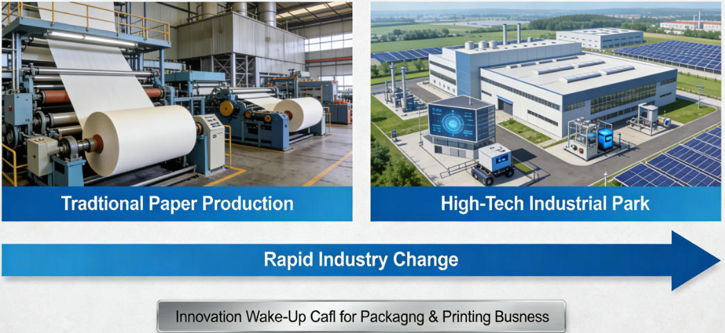 Modern Packaging Solutions A modern packaging factory with automated machinery