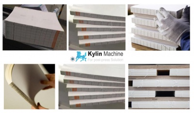 Book block gumming and drying machine