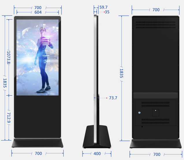 55” floor-standing digital signage with classical style