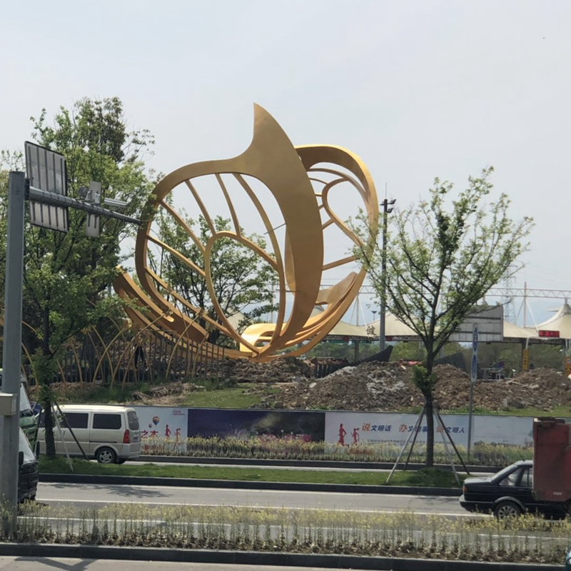 宁波西高速入城口景观提升工程12米不锈钢抽象蝴蝶雕塑