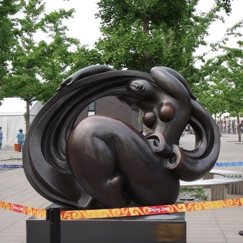 抽象人物紫铜锻造雕塑