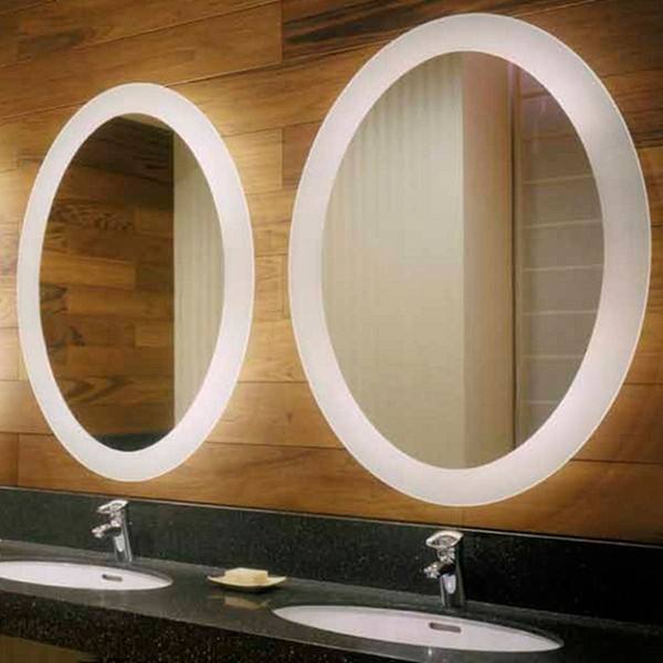JLM3221 Luxury Home/Hotel Smart Custom Decorative Wall Mounted Lighted Vanity LED Bathroom Silver Mirror with Touch Sensor Switch