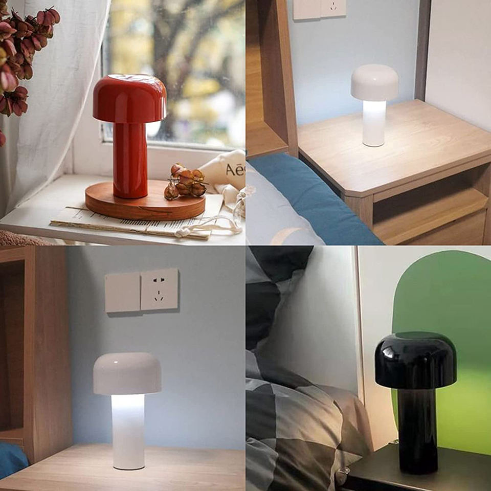 JLT1411 Restaurant Hotel LED USB Rechargeable Night Light Mushroom Desk Lamp
