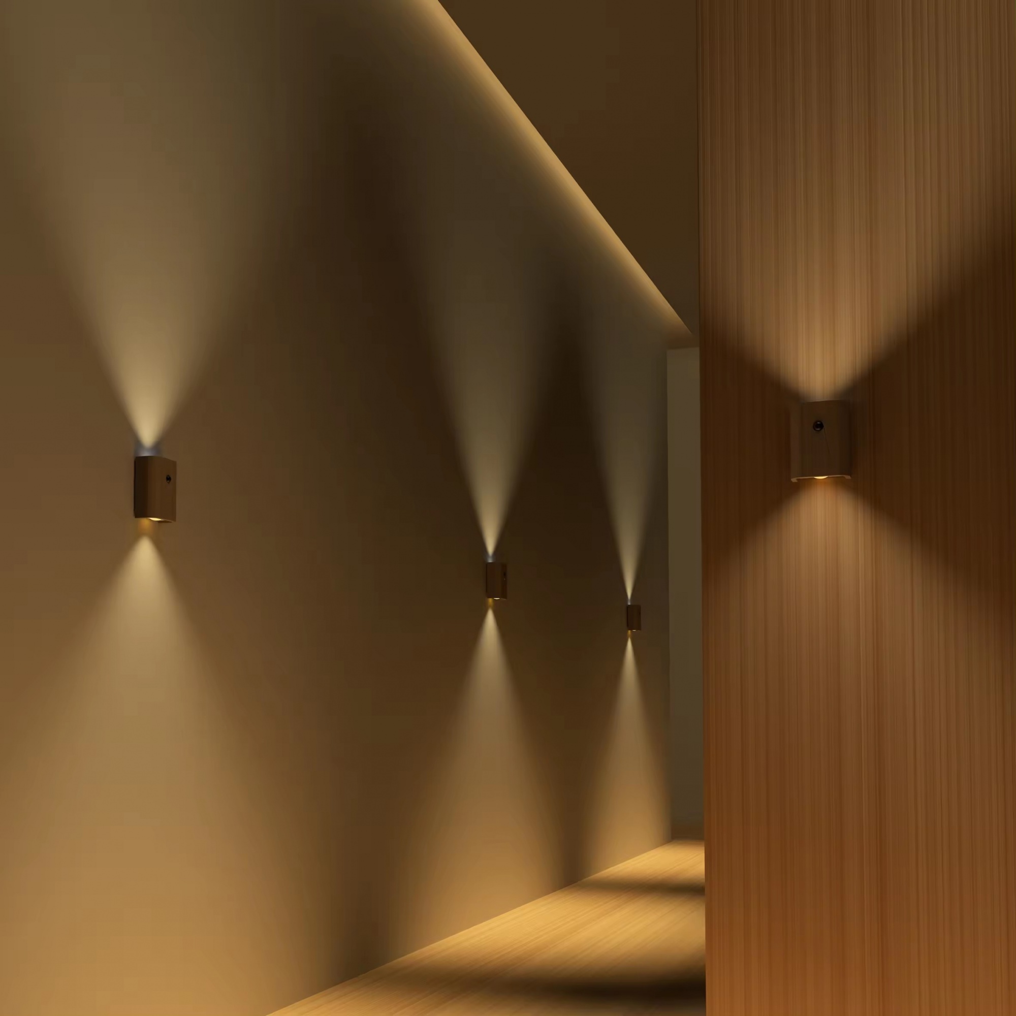 Wooden Human Body Sensing Atmosphere Night Light Sensing Wall Light