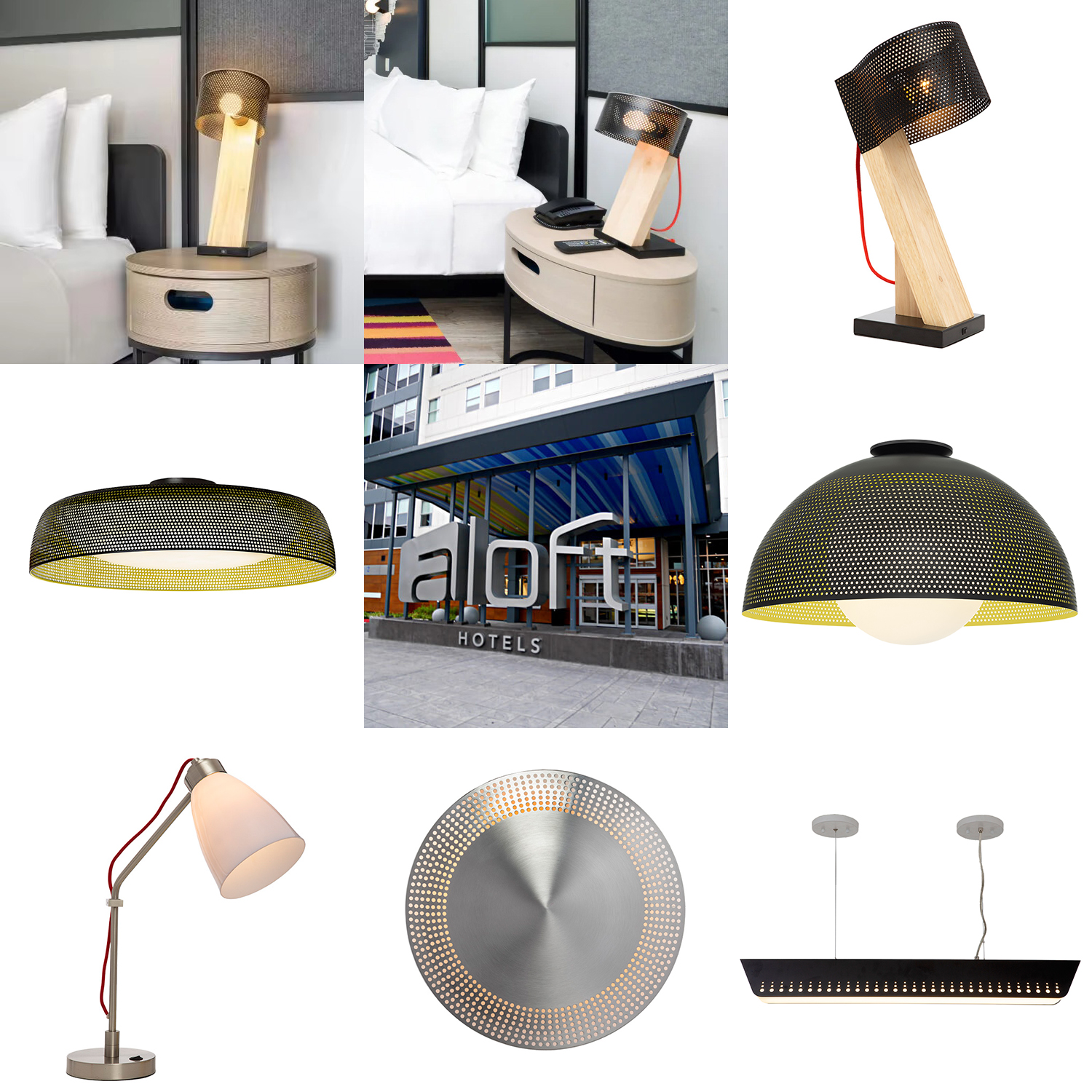 Aloft Hotels by Marriott Guestroom Suite, 2 Queen Beds Aloft, Room, 1 King Bed, Nightstand Lamp Desk Lamp Wall Sconce