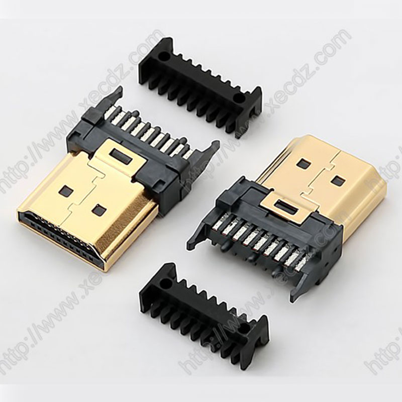HDMI-19P-M焊线带分线槽