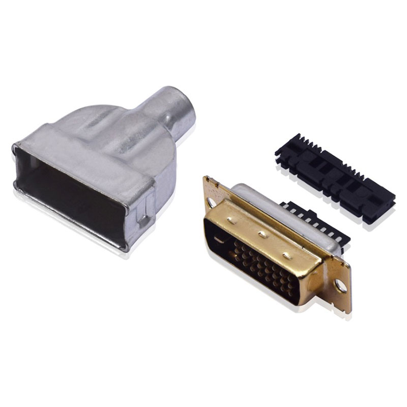 DVI24+1一体式公头-带马口铁
