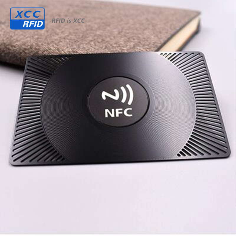 Brushed Steel Ntag 213/215/216 NFC Business Cards 