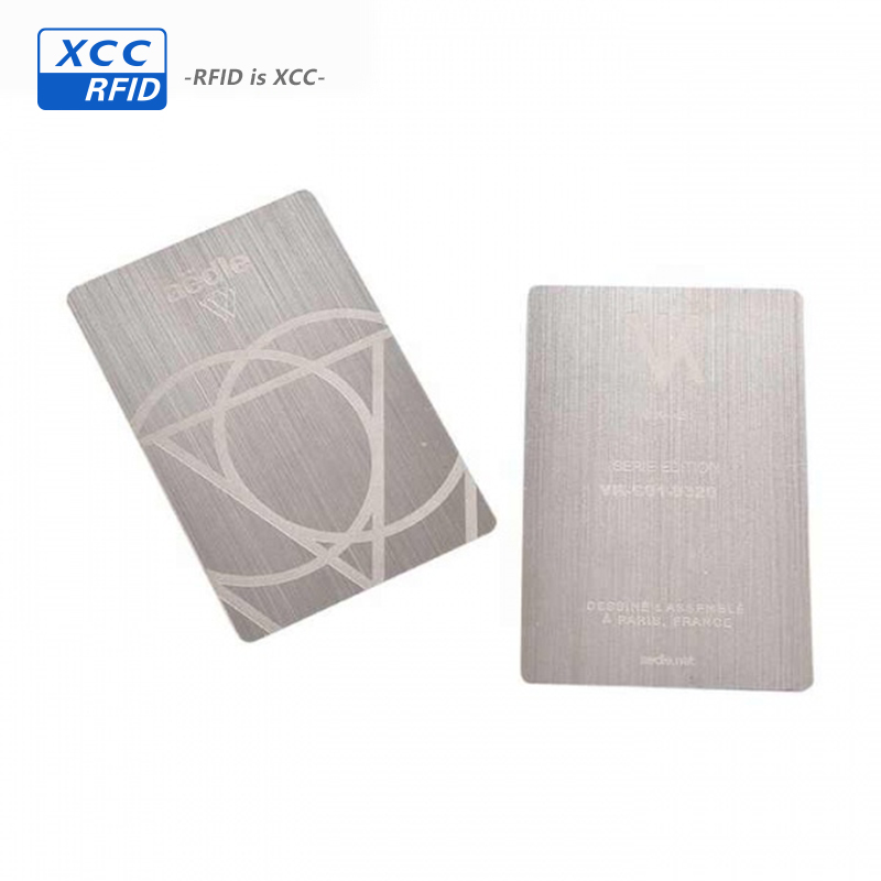 Brushed Steel Ntag 213/215/216 NFC Business Cards 