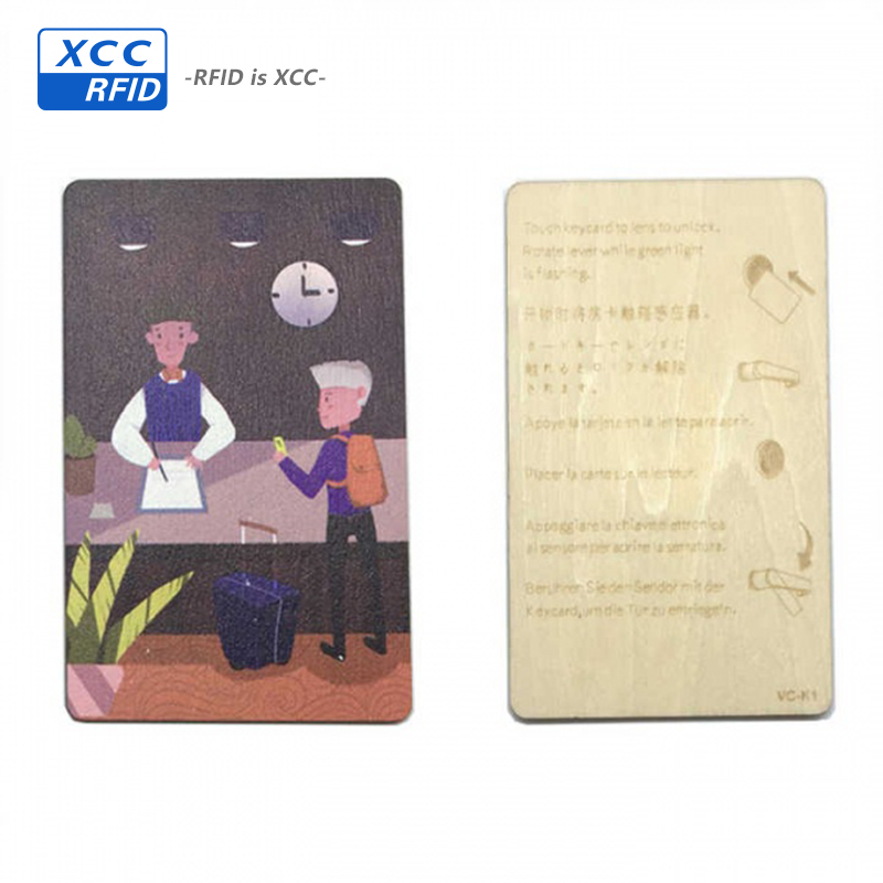 RFID wooden cards digital Logo custom printing 