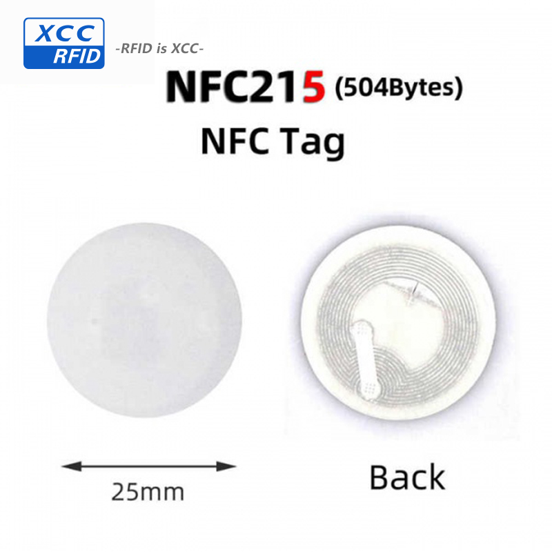 custom 13.56Mhz 25mm nfc tag 215 chip label tag sticker nfc tag