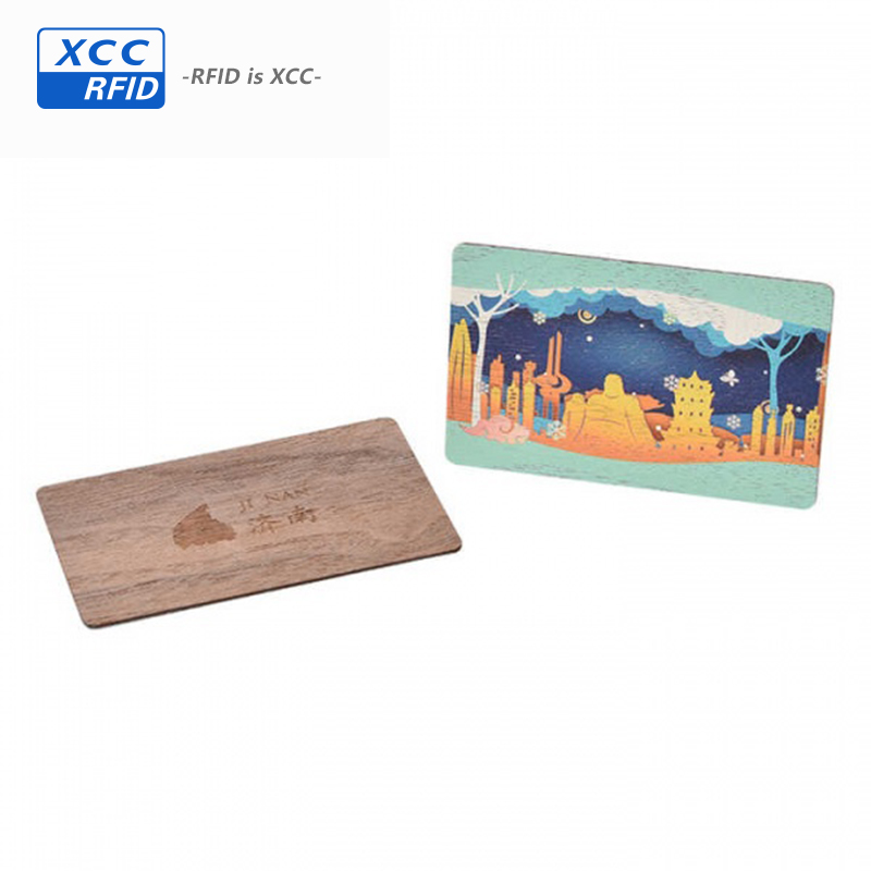 custom greeting RFID business card wooden card 