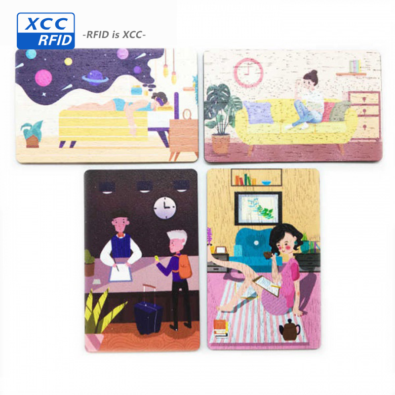 custom greeting RFID business card wooden card 