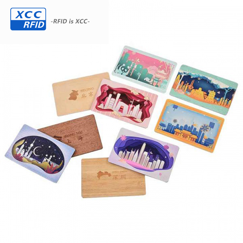 custom greeting RFID business card wooden card 