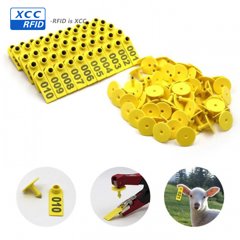 960mhz uhf round rfid animal ear tag for stock farming