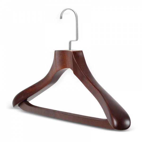 Luxury hanger with drak brown color with bar