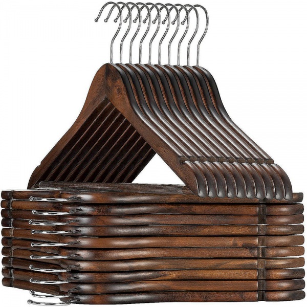 Wooden hanger in dark brown color