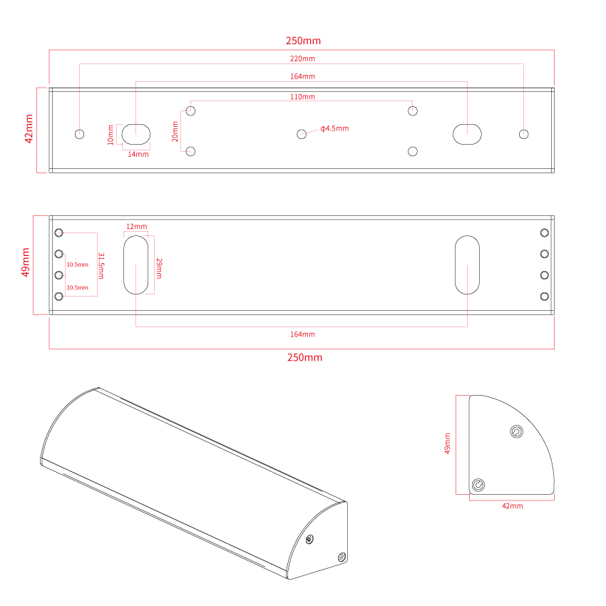磁力锁支架 280LC