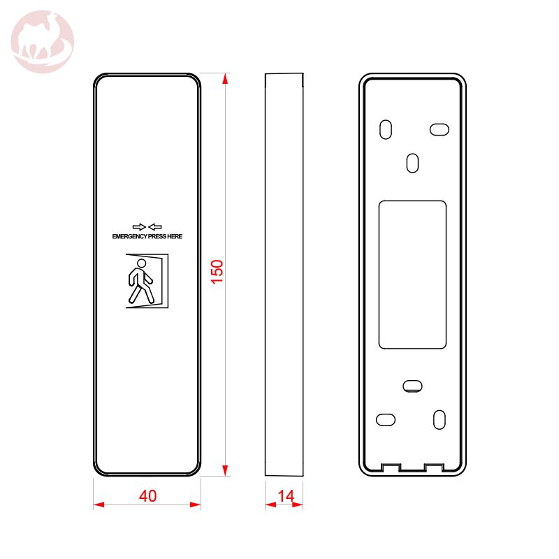 VK40 Touchless Surface Mount Exit Button