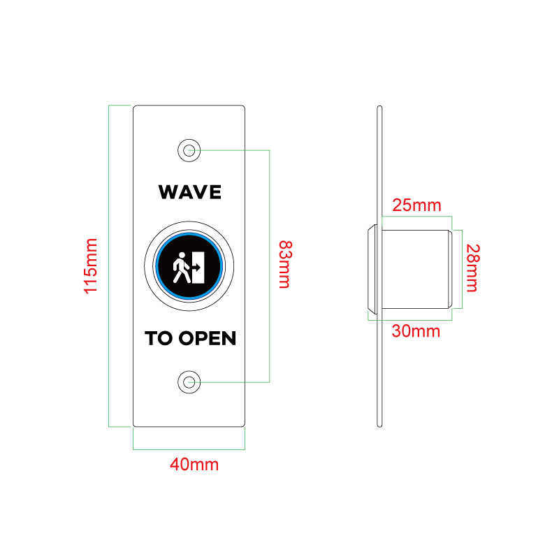 SM840-P Touchless Microwave Push Button