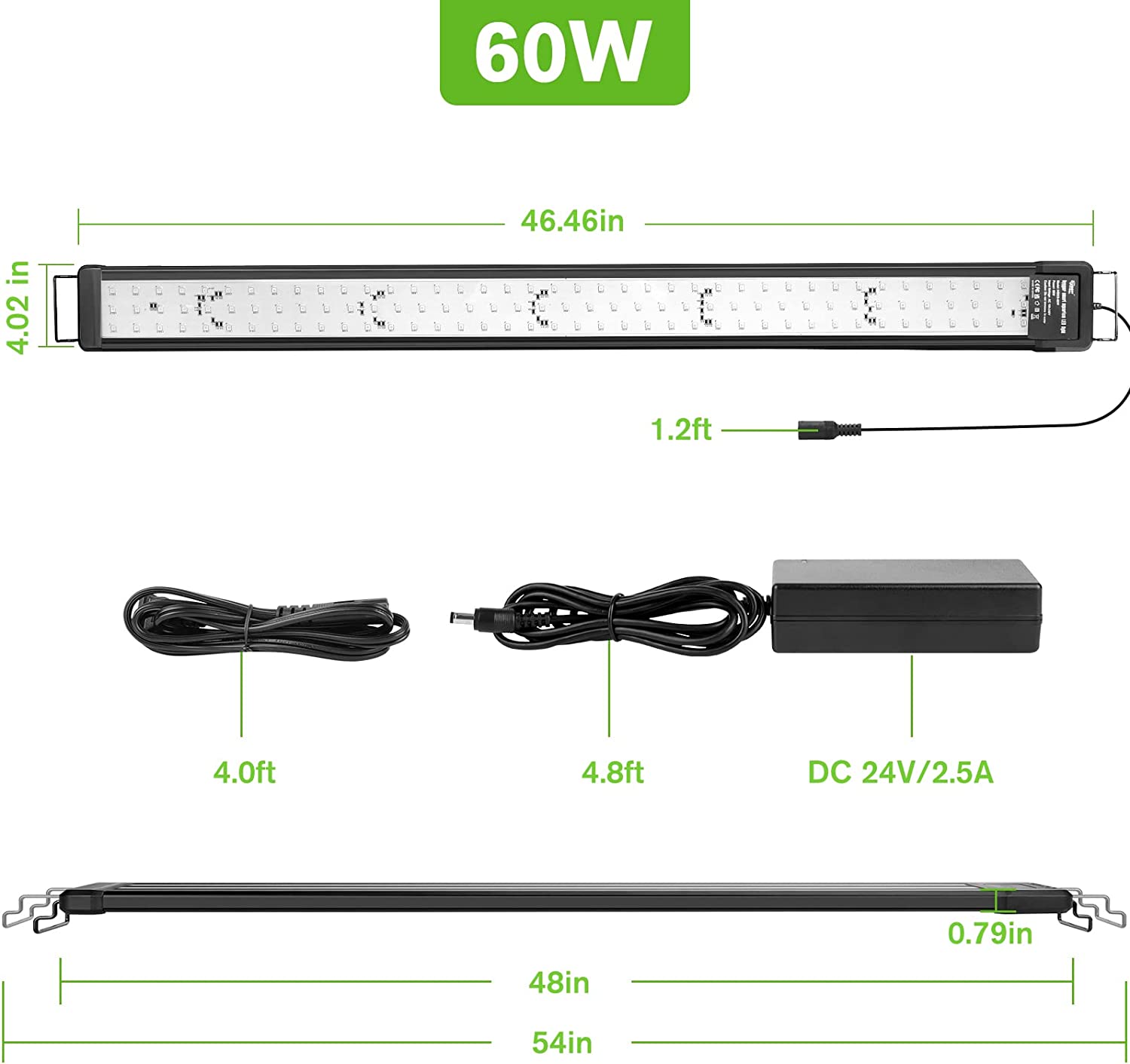 Smart Aquarium Light, Bluetooth LED Light App Control, Full Spectrum Fish Tank Light with 24/7 Lighting Cycle, 5 Modes,8 timer color Adjustable Freshwater plant tank