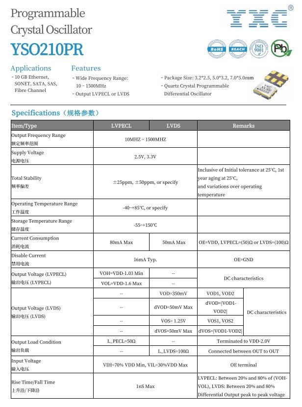 YSO210PR规格书