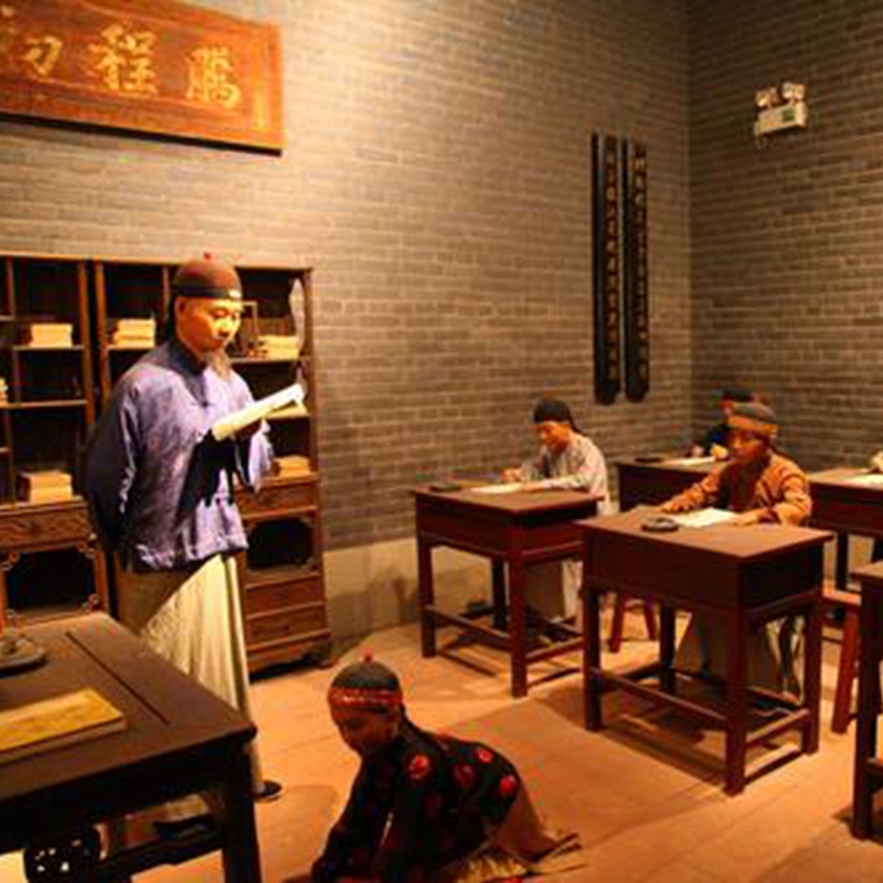 清朝古代学府状元人物小孩蜡像雕塑设计厂家