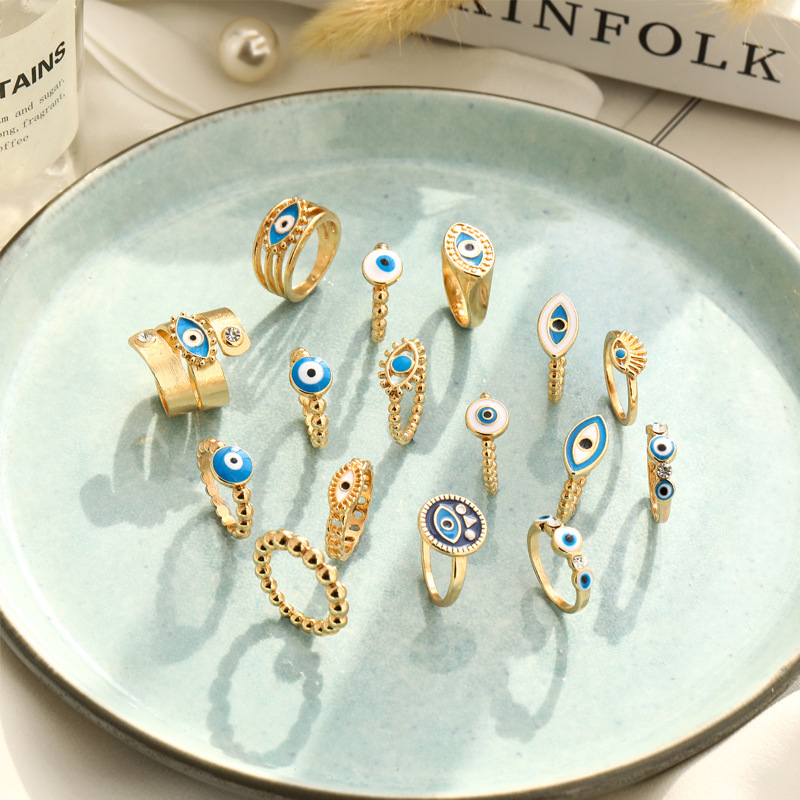 Oil plated Devil's Eye Ring Personalized Electroplated Women's fashion ring