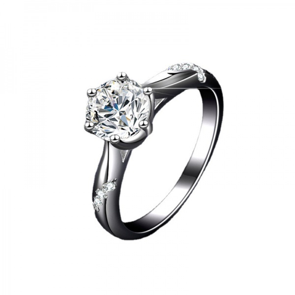 Mossan diamond ring marriage proposal sterling silver ring psychic six claws Mossan open ring woman
