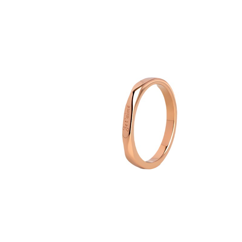 French I love you letter ring Titanium steel does not fade female niche design fashion personality simple pair ring vegetarian ring