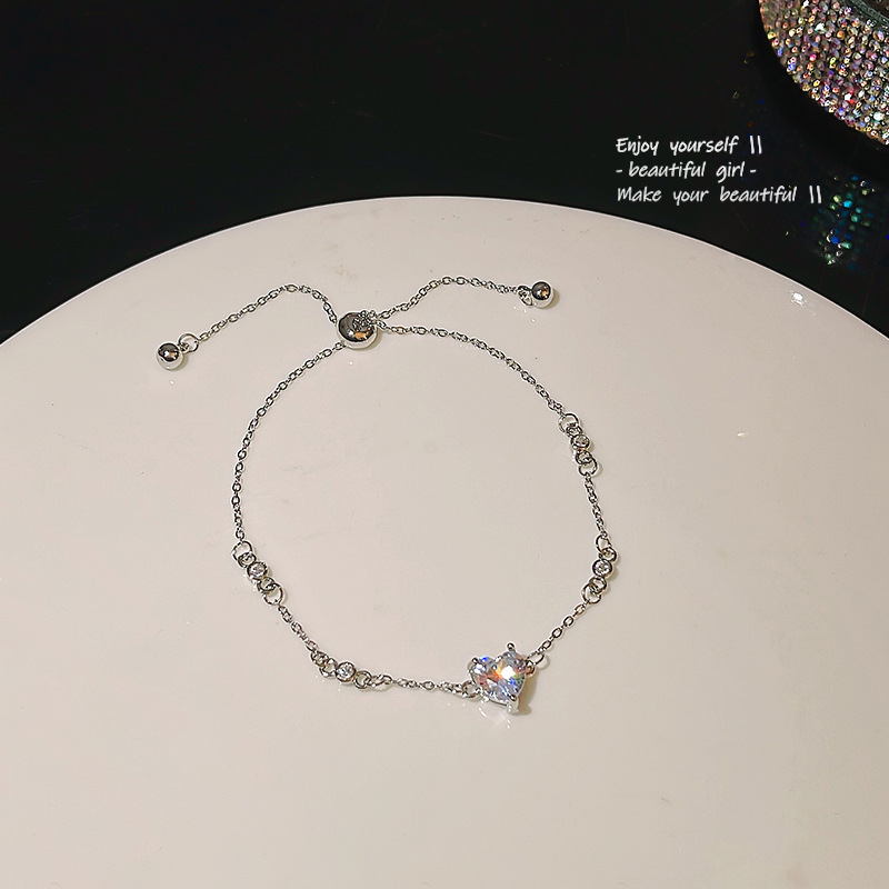 Exquisite zircon bracelet female silver bracelet new temperament hand jewelry