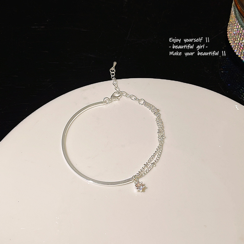 Exquisite zircon bracelet female silver bracelet new temperament hand jewelry