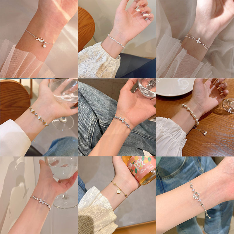 Pearl bracelet female niche high-grade titanium steel bracelet couple bracelet jewelry