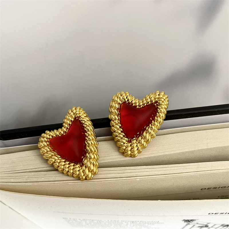 Middle vintage niche vintage style design bow earrings Rhinestone handmade blue glass earrings