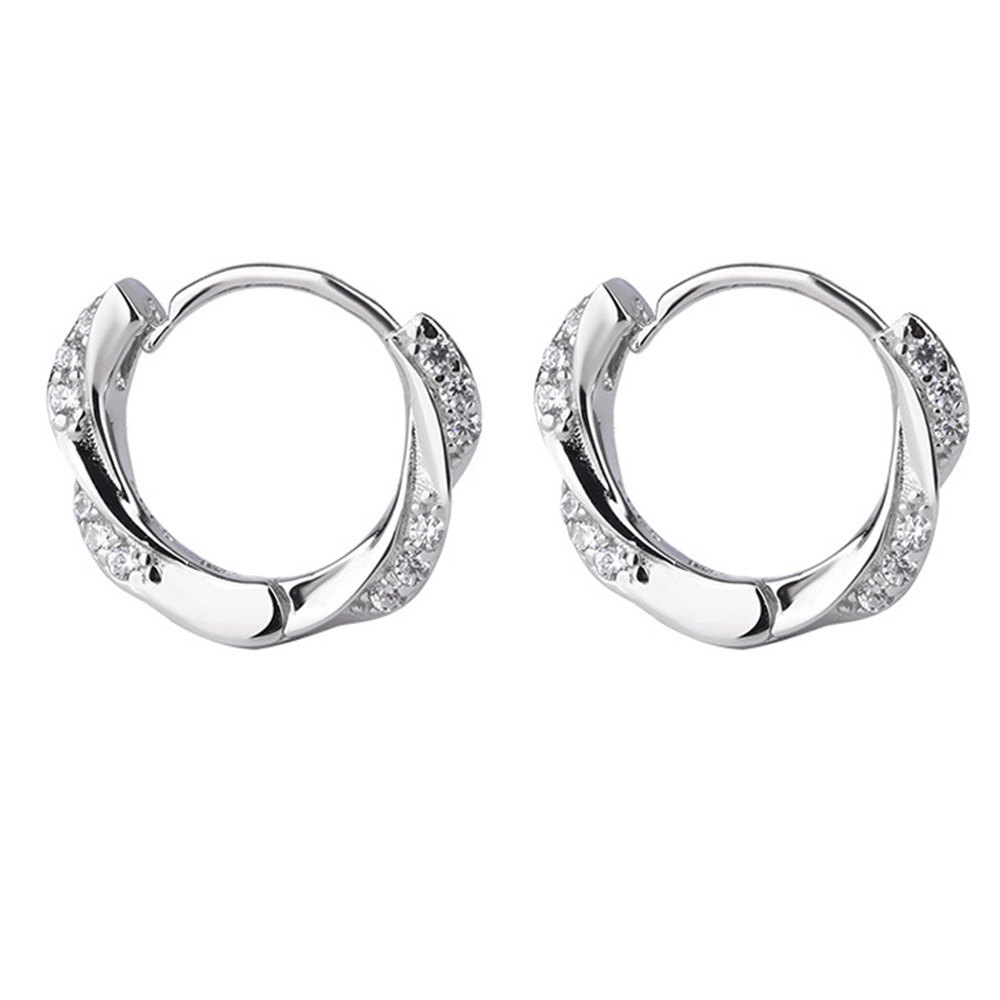 Black diamond earrings Mobius ring diamond design fashion temperament light luxury ear accessories