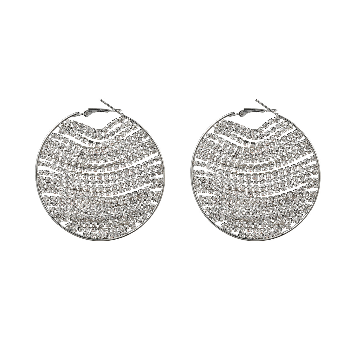 Copper earrings for women exaggerated round mesh bridal accessories
