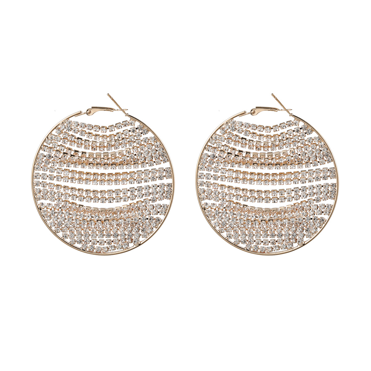 Copper earrings for women exaggerated round mesh bridal accessories