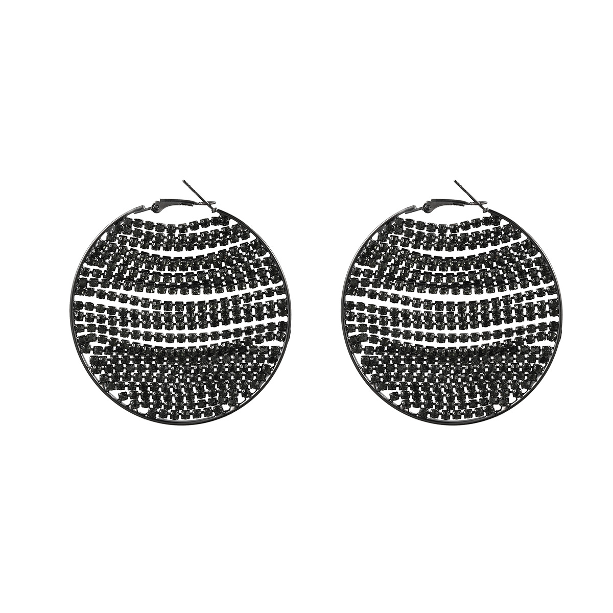 Copper earrings for women exaggerated round mesh bridal accessories