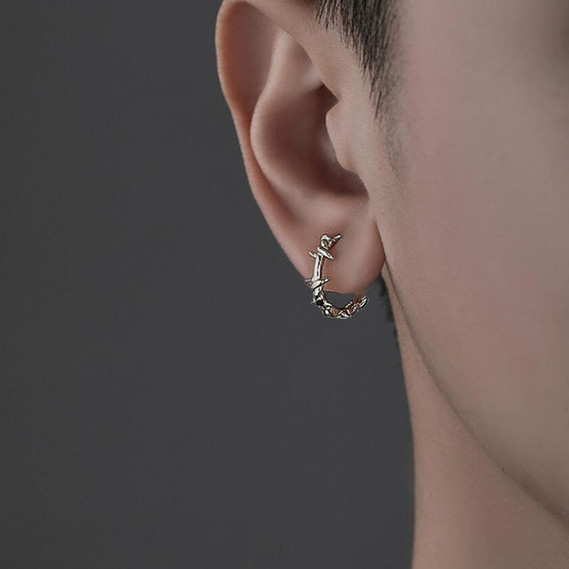 Thorn buckle earrings dark wind punk hip hop personality trend ear loop male design feeling solo couple accessories