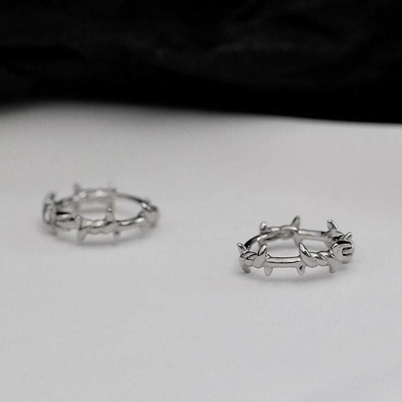 Thorn buckle earrings dark wind punk hip hop personality trend ear loop male design feeling solo couple accessories